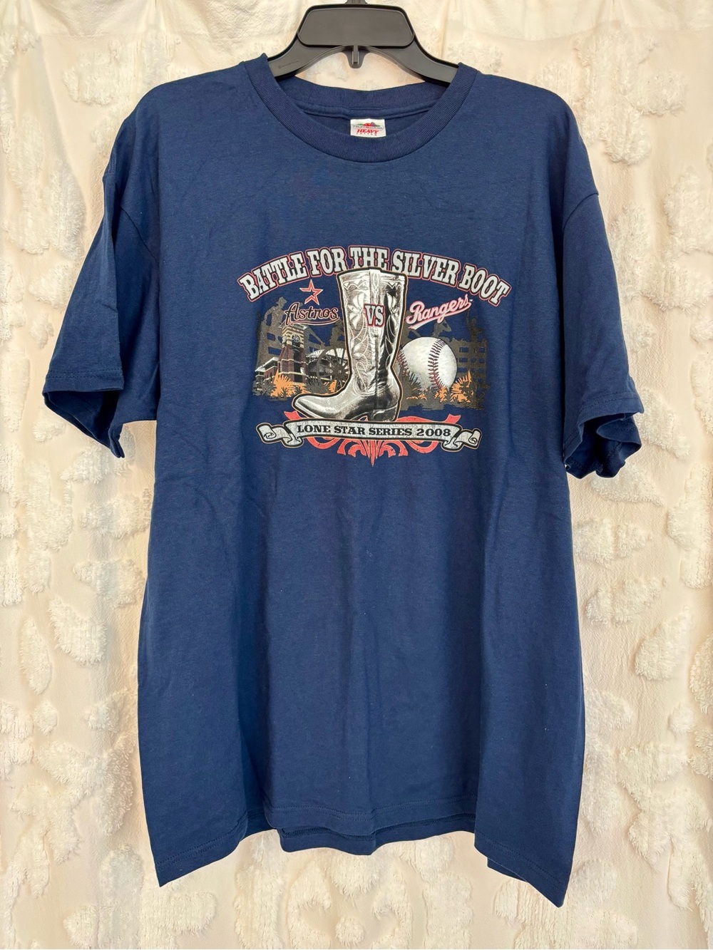 Houston Astros Battle for the Silver Boot Navy Graphic Tee Lone Star Series 2008